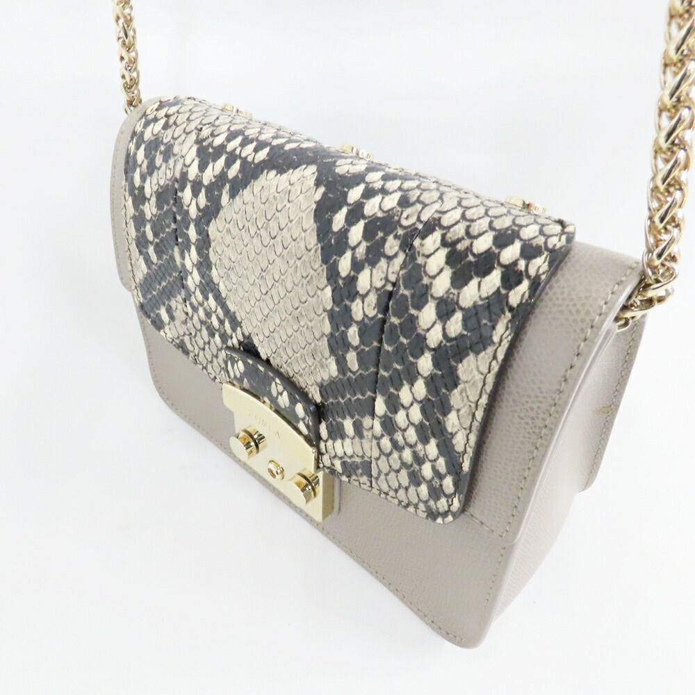 Furla Metropolis Python Pattern Leather Shoulder … - image 7